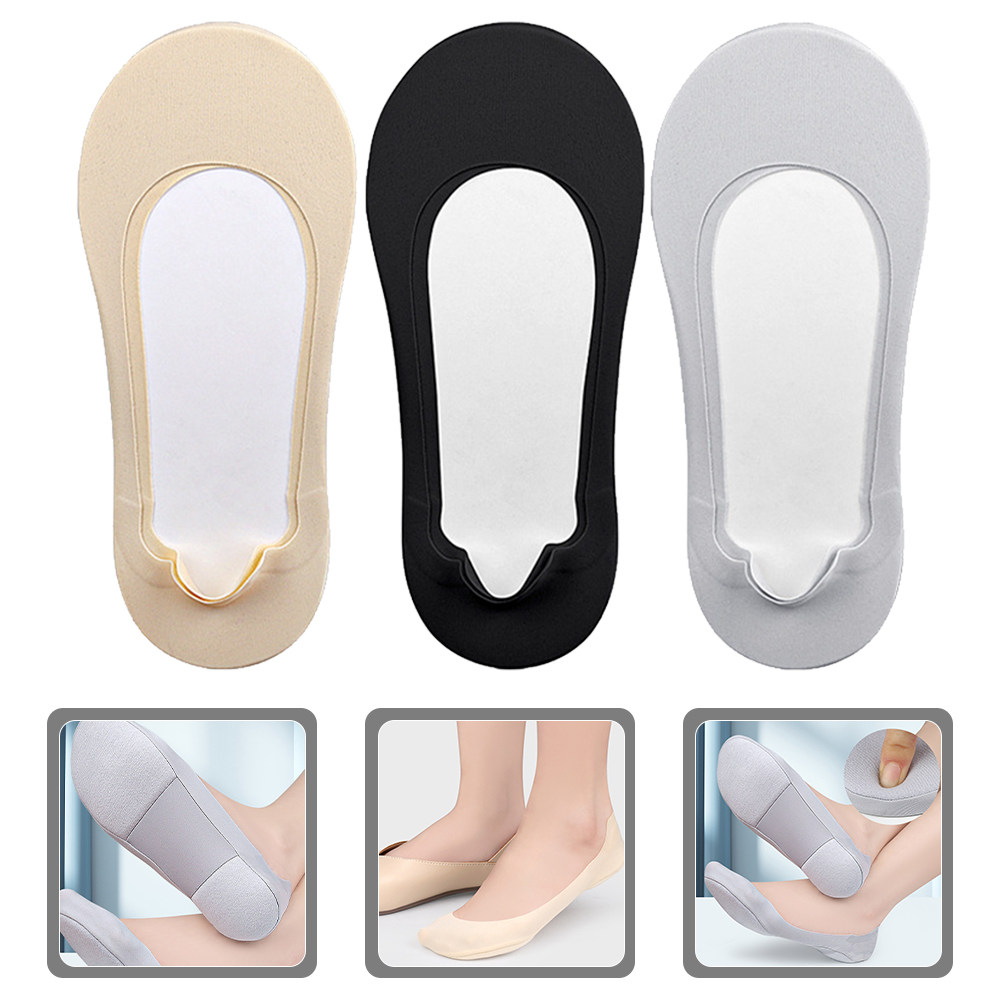 Invisibility Sock Loafer - ถุงเท้าข้อสั้นแบบซ่อนสำหรับผู้หญิง 3 คู่ นุ่ม ยืดหยุ่น ระบายอากาศได้ดี