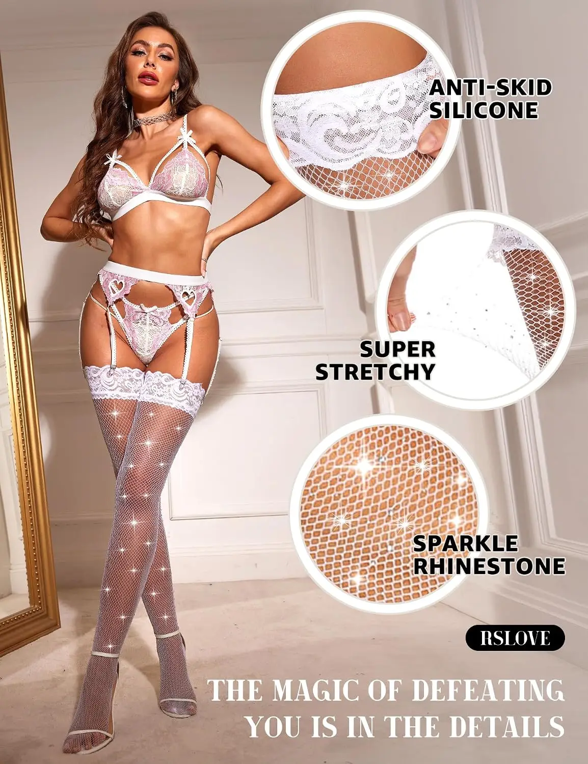 ถุงน่องยาวเหนือเข่าสำหรับผู้หญ - Fishnet Stocking Women บทวิจารณ์และราคา